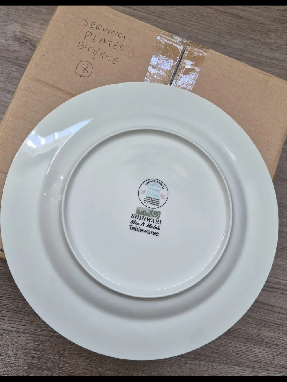 8 Geometric Rim Ceramic Dinner Plate - Blue/Green